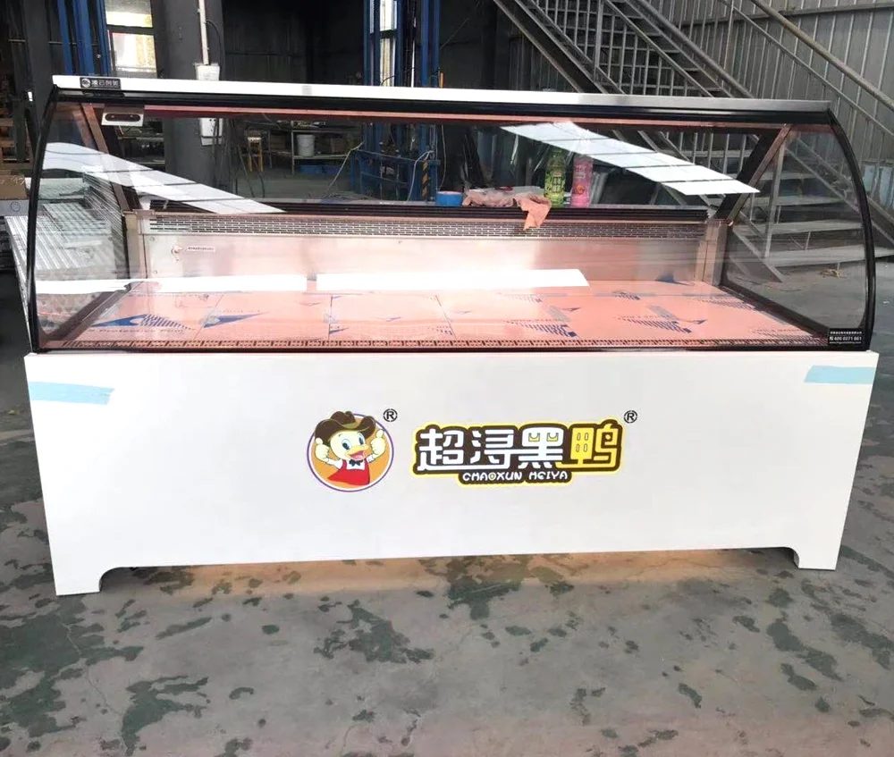 Fish Meat Chiller Commercial Showcase Butcher Shop Meat Display Freezer Refrigeration Equipment