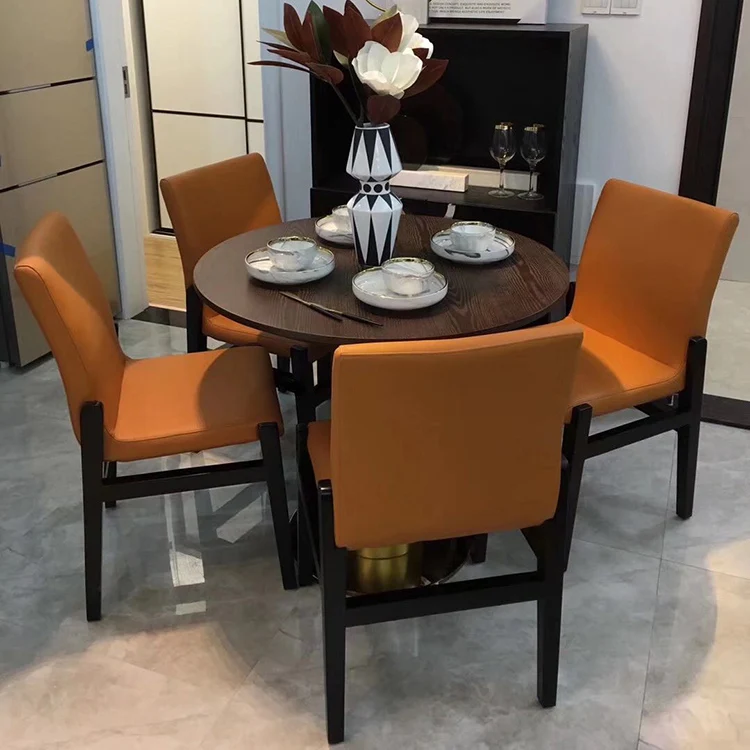 Solid oak wood modern design hotel restaurant furniture wooden table chairs