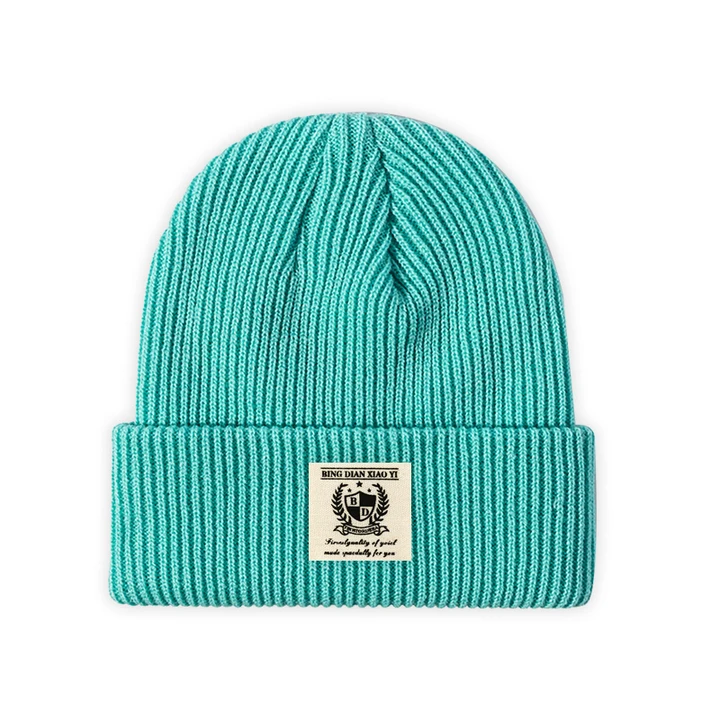 Wholesale Custom Embroidery Logo Printed Embossed Beanies 100% Cotton Knitted Beanie Hat For Ladies Man