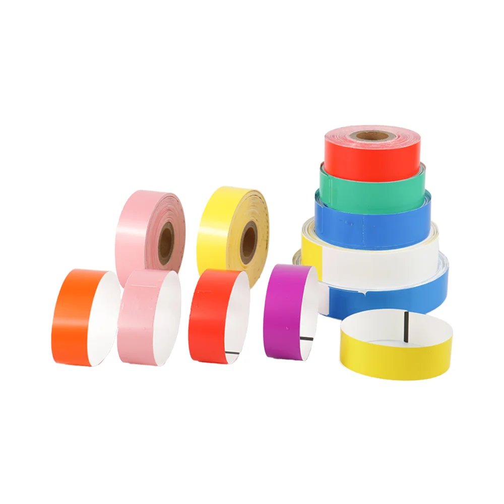 Free Sample Disposable Barcode QR Code Bracelet Waterproof Custom Heat Transfer Thermal Printable ID Wristband For Festival Park