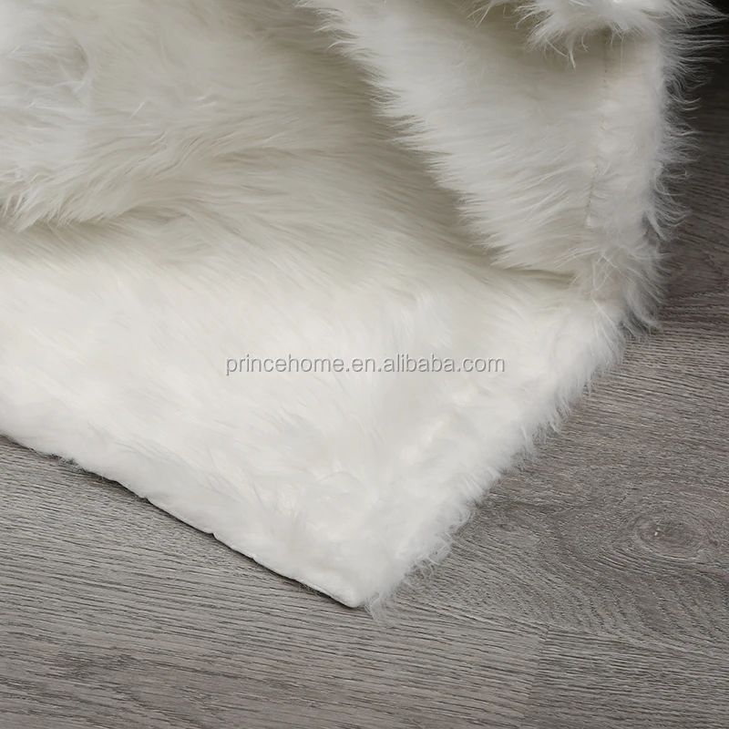 Super Soft White Faux Fur Warm Elegant Cozy Throw Blanket for Bed Sofa Blanket Gift