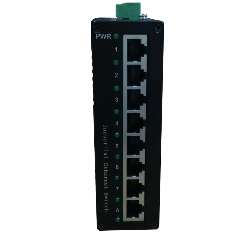 8 port 10/100m unmanaged industrial din rail switch hub