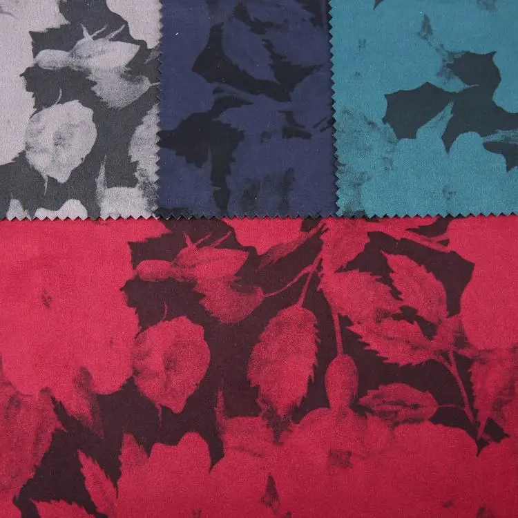 310GSM knitted 95%poly 5%spandex micro elastic interlock printed suede cloth fabric for coat