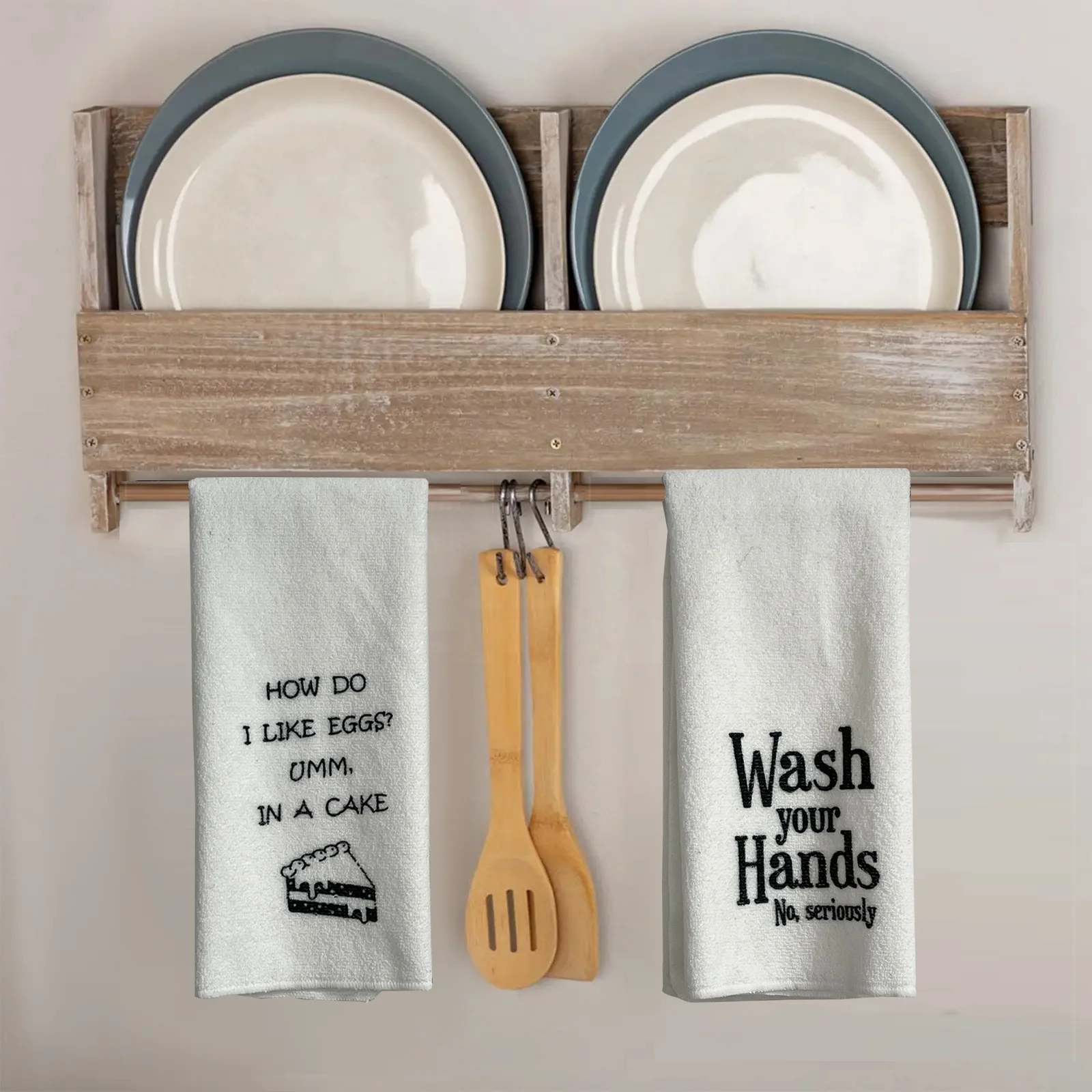 Set of 4 Thickness Chicken White Absorbent Kitchen Towels Cloths for Coffee Tea