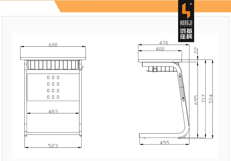Primary School Classroom Furniture Single School Desk and Chair classroom Reading Metal Table and Chair for Student