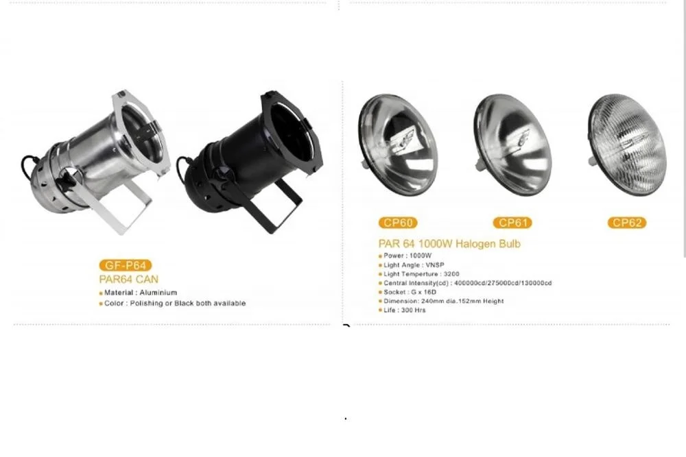 1000W PAR64 stage effects long barrel case polished aluminium silver or black PAR 64 PAR LIGHT STAGE LIGHT