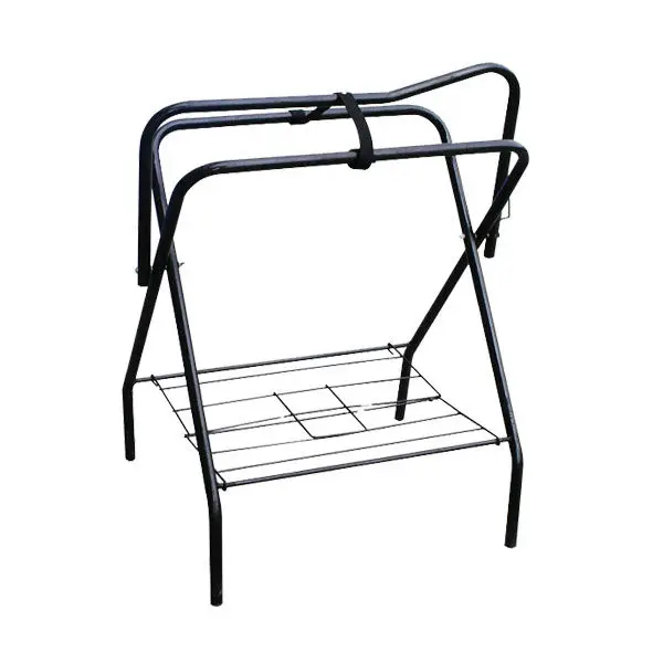 High Quality Factory Supplier all Types of Saddles Racing Horse Equipment Metal Black Saddle Rack