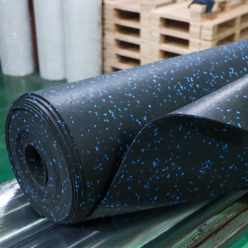 wholesale epdm anti-knock Black gym rubber flooring rolls mats for fitness room protective floor
