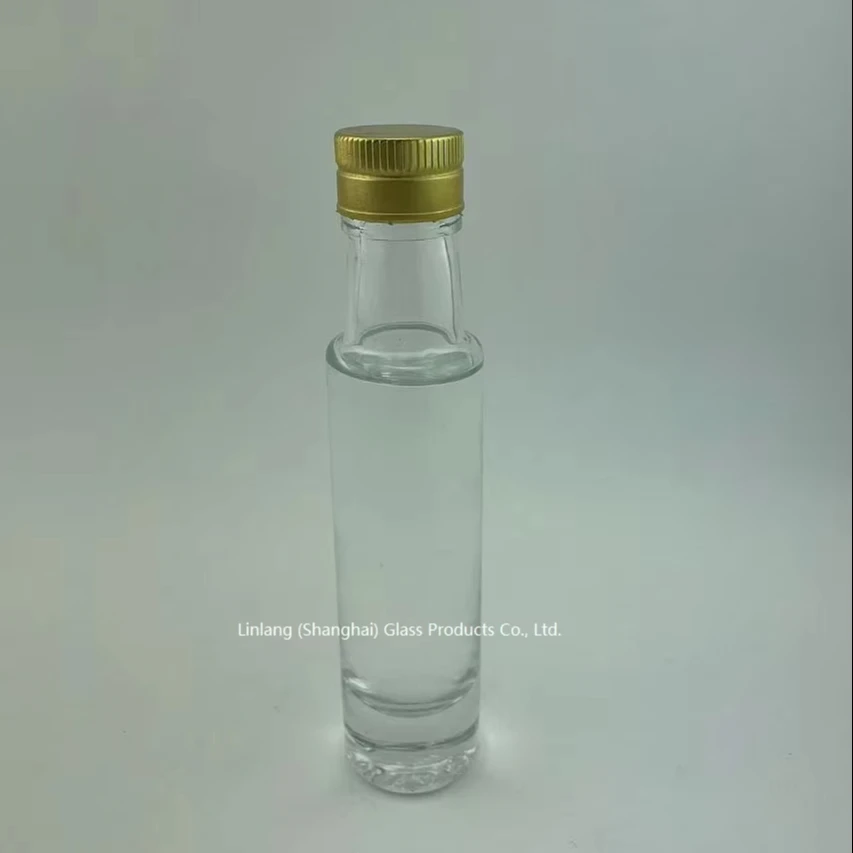 Shanghai Linlang лидер продаж оптовая продажа прозрачная стеклянная бутылка для оливкового масла объемом 100 мл с крышкой защиты от заправки