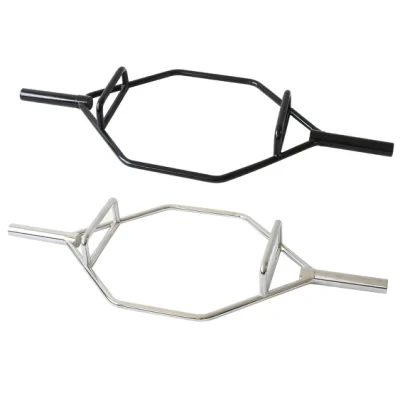 High quality safety  Hex Trap Bar Raised Handles Weight Lifting Training Fitness Chrome powder coating Hex Barbell Bar
