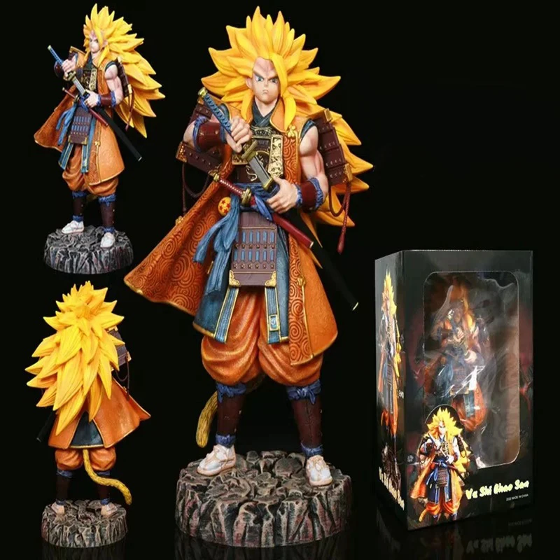 OEM Customized PVC Resin toys HIGH Quality Action & toy 32cm Samurai Super Saiyan standing posture DBZ anime figures Son Goku