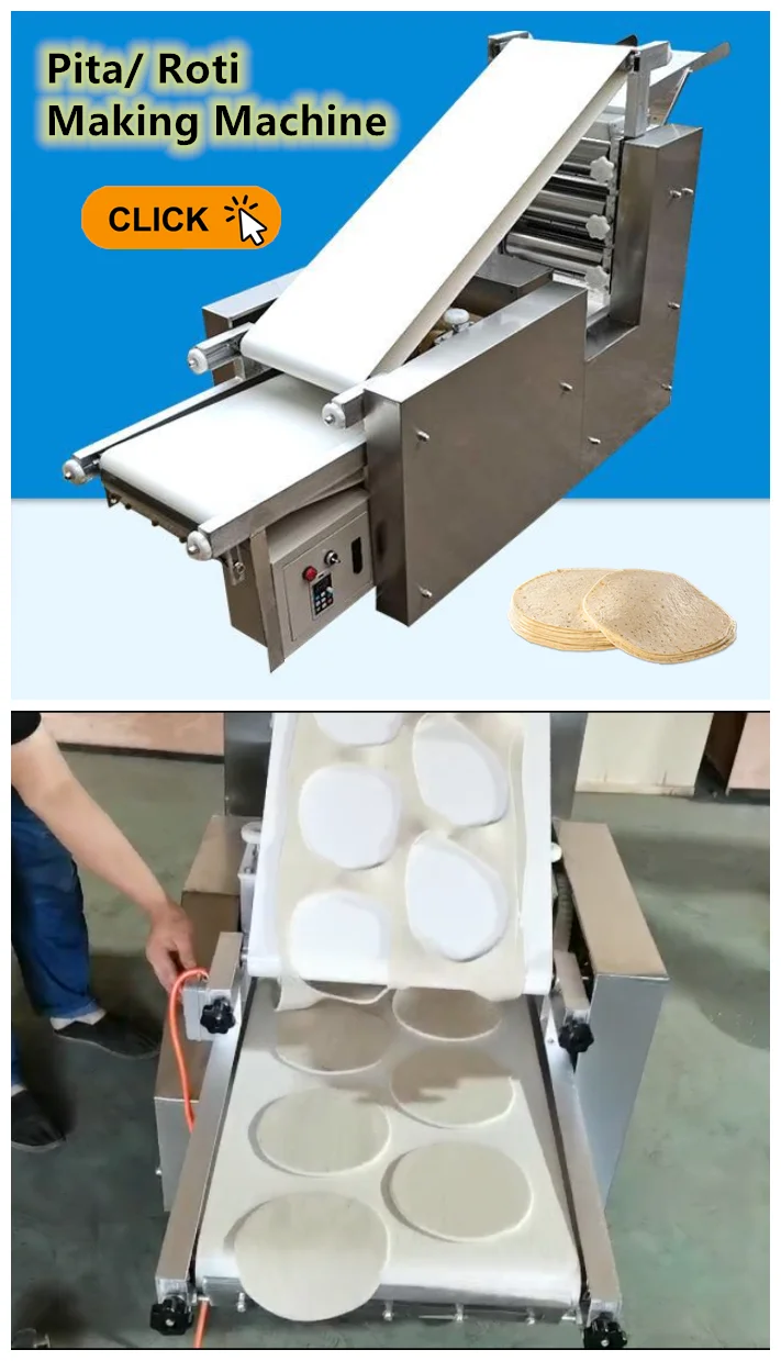 Automatic flat chapati lebanese roti lavash arabic pita bread maker making machine maker dough Forming machine