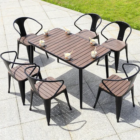 Открытый садовый набор обеденный стол и стулья продуктов уличная мебель деревянный