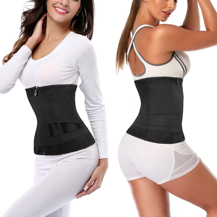 New Design 9 Steel Bone Neoprene Sewed Elastic 3 Meters Tummy Wrap Band Compression Waist Trainer Shaper Belt