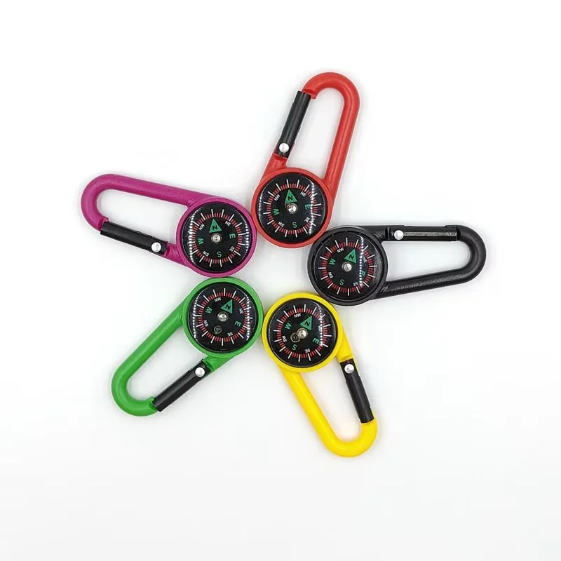 Outdoor Mountaineering Buckle Compass Hook Multi functional Portable Liquid Suspension North Needle