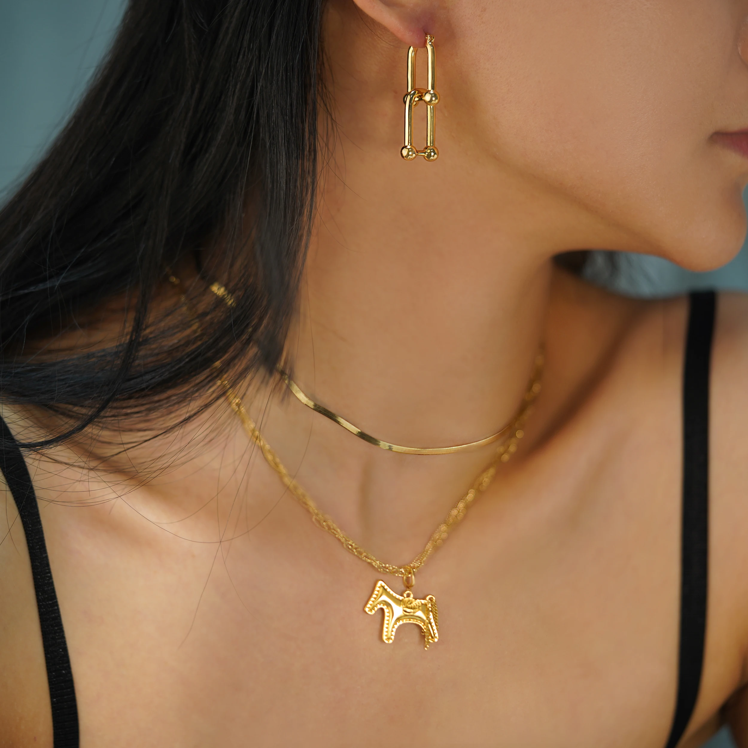 PCX Jewelry Real 18k Gold pendant necklace Brand Jewelry Horse Animal Pendant AU750 Yellow Gold Necklace For Women Jewelry Charm