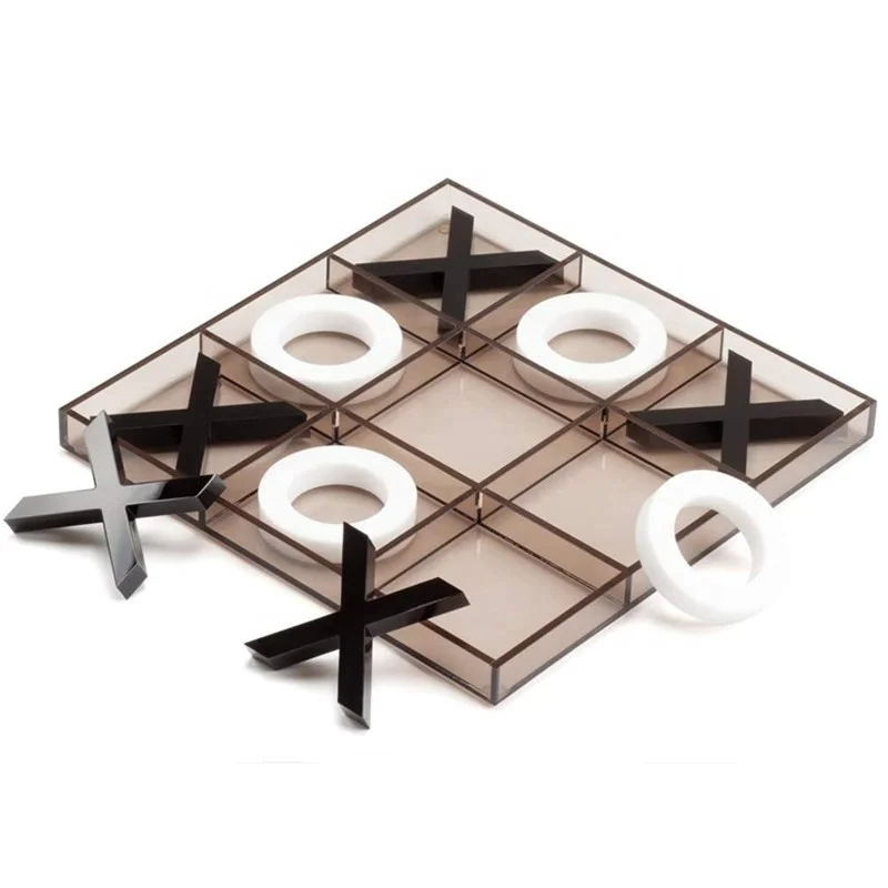 Transparent AcrylicTic Tac Toe Noughts And Crosses Board Game Clear Acrylic X and O Game Set