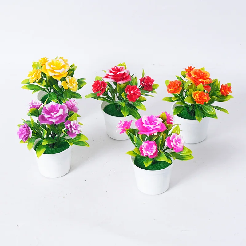 Factory make mini bonsai artificial plastic potted flower living room decorative plant ARP002