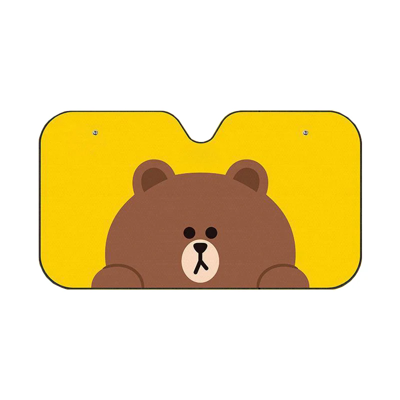 Color cartoon car sun visor, summer universal car front windshield suction plate sun visor.