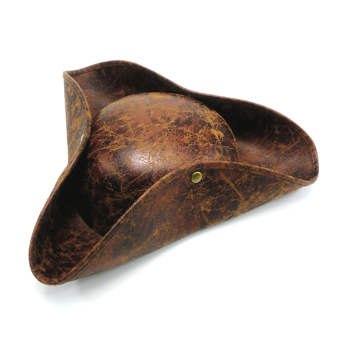 Stock Cosplay Costume Leather Captain Caribbean Pirate Tricorn Hat Halloween Festival Costume Party Hat