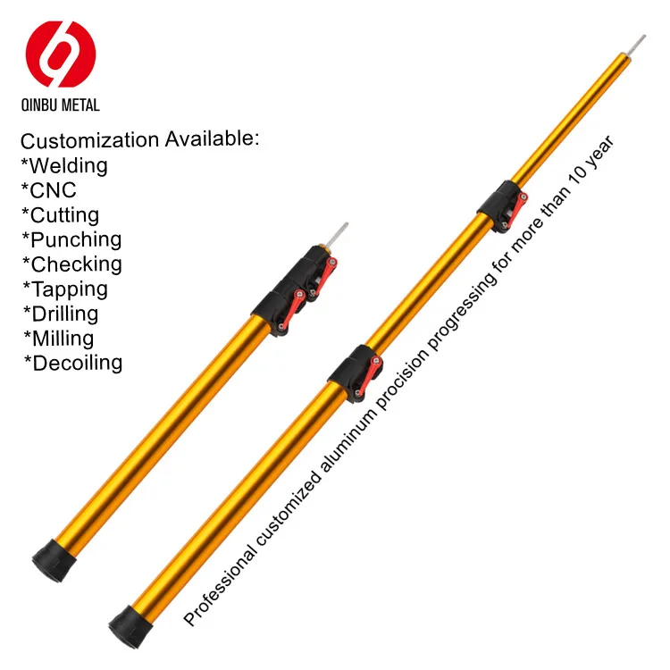 Manufacturer custom 6063 6005 aluminum telescopic pole aluminum extension pole anodized aluminum tube