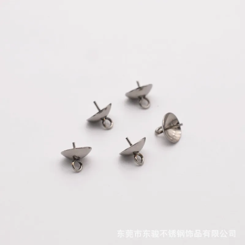 TP-C55 Hypoallergenic pure titanium bead cap connectors bail DIY jewelry accessories
