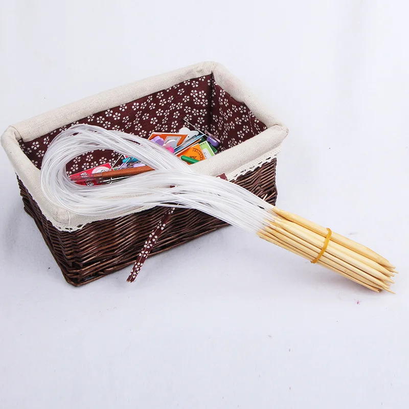 Bamboo Circular Knitting Needles with transparent Tube, Bamboo Double Pointed Knitting Needles Crochet Kits are Included