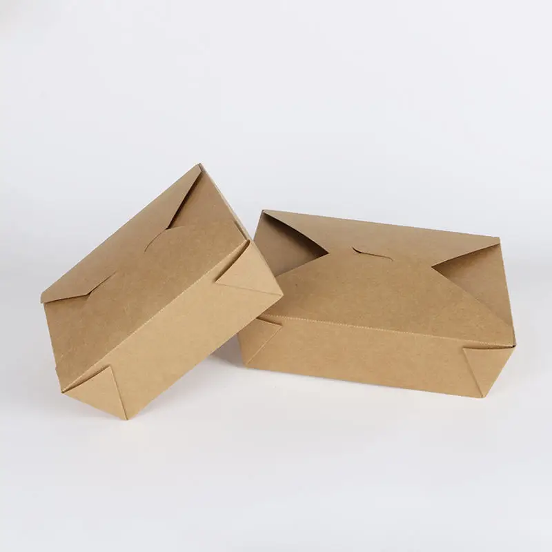 customized printed food container kraft paper fried chicken salad packaging paper boxes