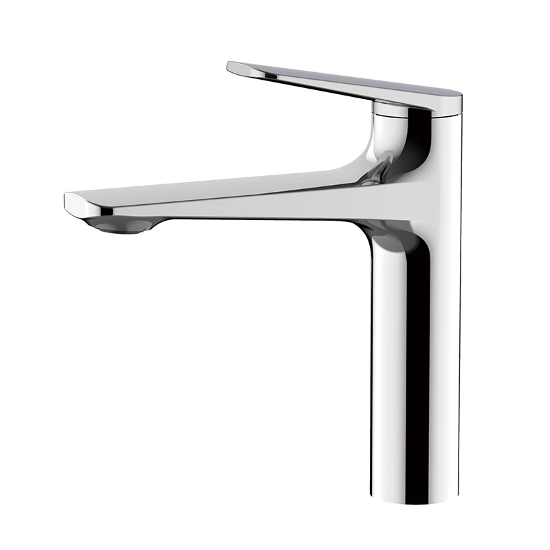 Lusa Hot Selling Single Handle Brass Material Hot and Cold Mixer Tap Deck Mount Bathroom Basin Faucet