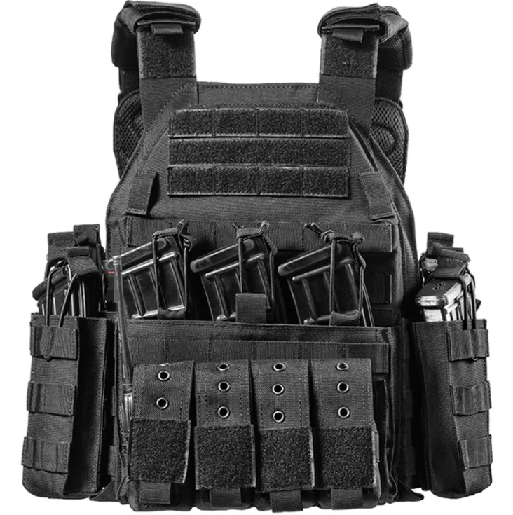 
NcDe Black Tactical Vest-104 Adjustable plate Carrier Military Police Supplies 