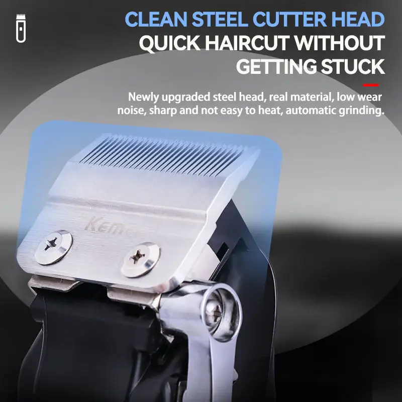 Kemei brand 1551 Professional Barber Hair clippers Cordless Rechargeable Electric Clippers With USB Power High Cut Machine