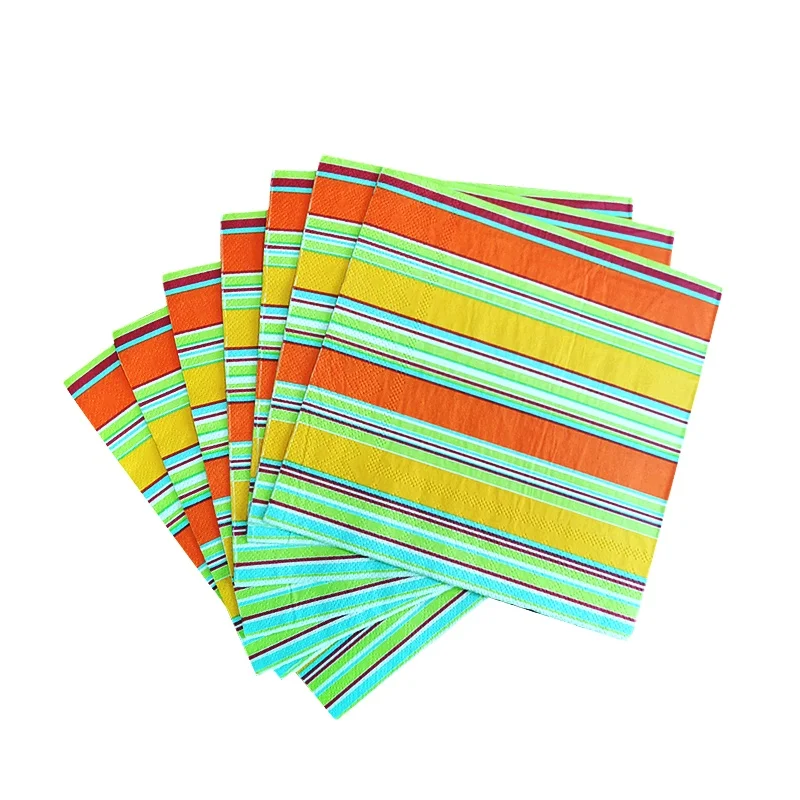 Manufacturer Wholesale Food Grade Virgin Wood Pulp 1 Ply 50 Sheets Printed Paper Napkins Serviette