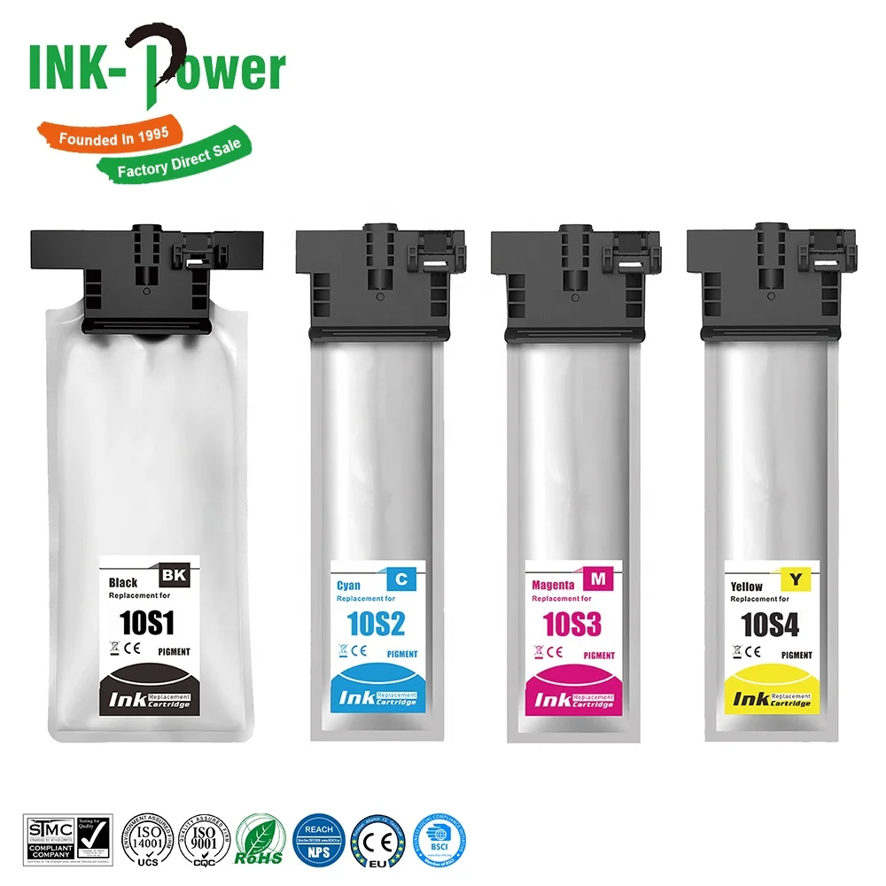 INK-POWER T10S T10S1 T10W T10W1 T10Y T10Y1 Compatible Color Inkjet Ink Bag Cartridge for Epson Workforce Pro WF-C5390 WF-C5890