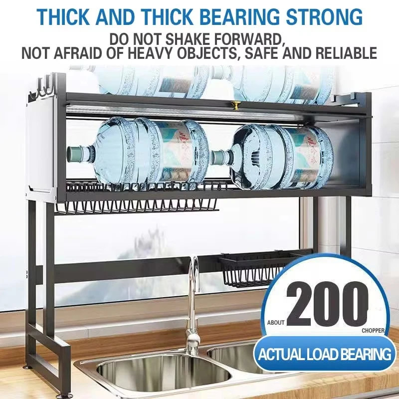 kitchen organizer shelf dish drying drainer rack 2 tier sink built in racks dishes double storage