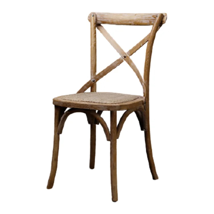 Rustic Vintage Style Bentwood Stackable Chair Wooden Crossback Chair Restaurant Bistro Crossback Dining Chair
