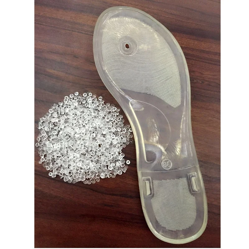 High performance natural pvc plastic raw material compound pellets transparent pvc granules 60-70A for shoes sole