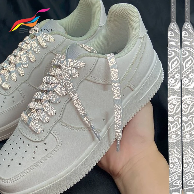 Custom Personalized Flat Reflective Print Brand Logo Shoelaces Sneaker Shoe Laces