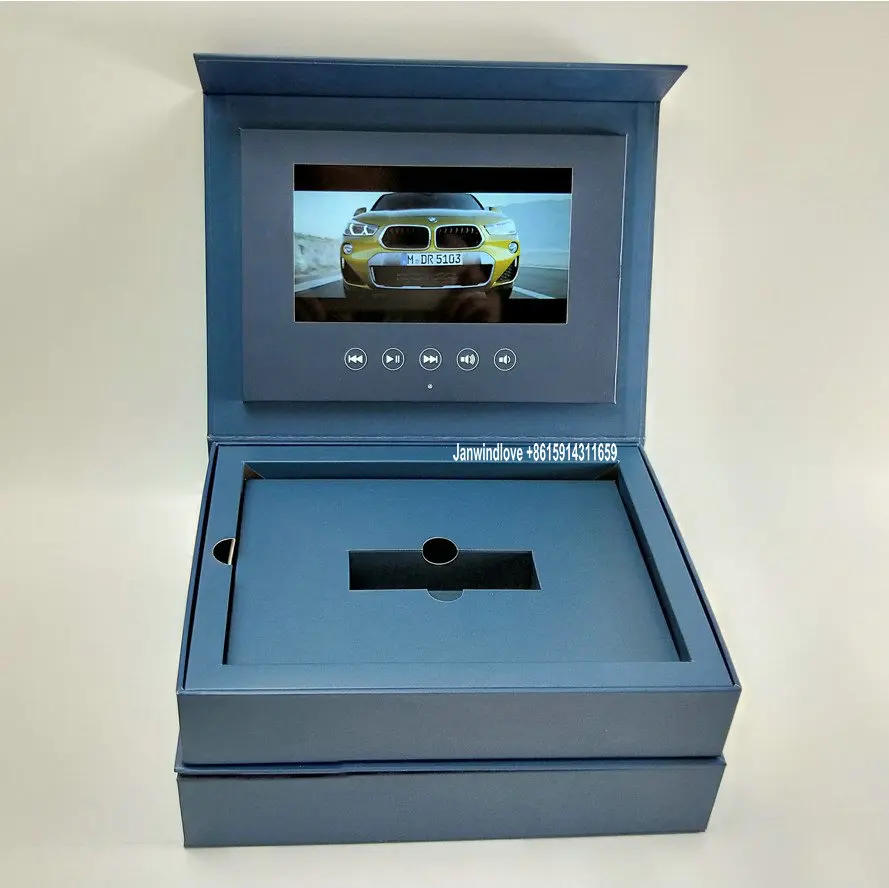Gift Paper Box with Lcd Video Brochure Video Postcard for Advertising inch Lcd Box Digital Catalog Book for Promo Marketing