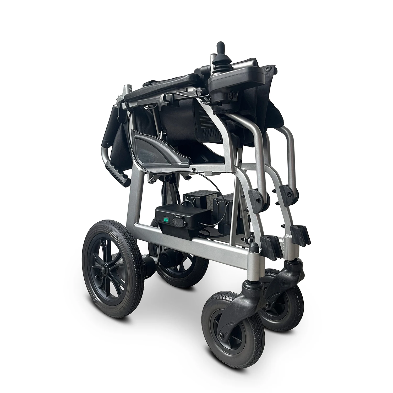 KSM-505 Light weight folding electric wheelchair portable aluminum power chairs dual controller wheelchair 12.5kgs