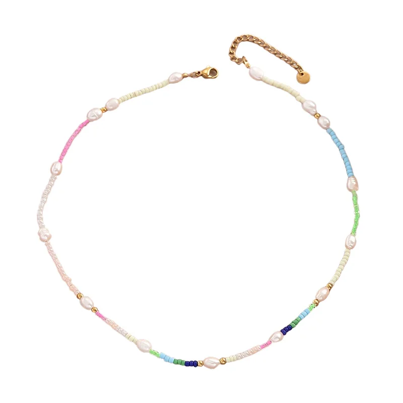 New Wholesale Y2K Candy Style Ins Wind Beaded Zircon Necklace Religious Fashion with Stainless Steel Material