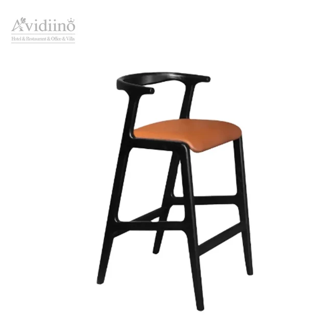 Bar Chairs Factory Wooden Frame Leather Optional  Bar Stools made in wood Frame with Leather on Seat high bar chairs