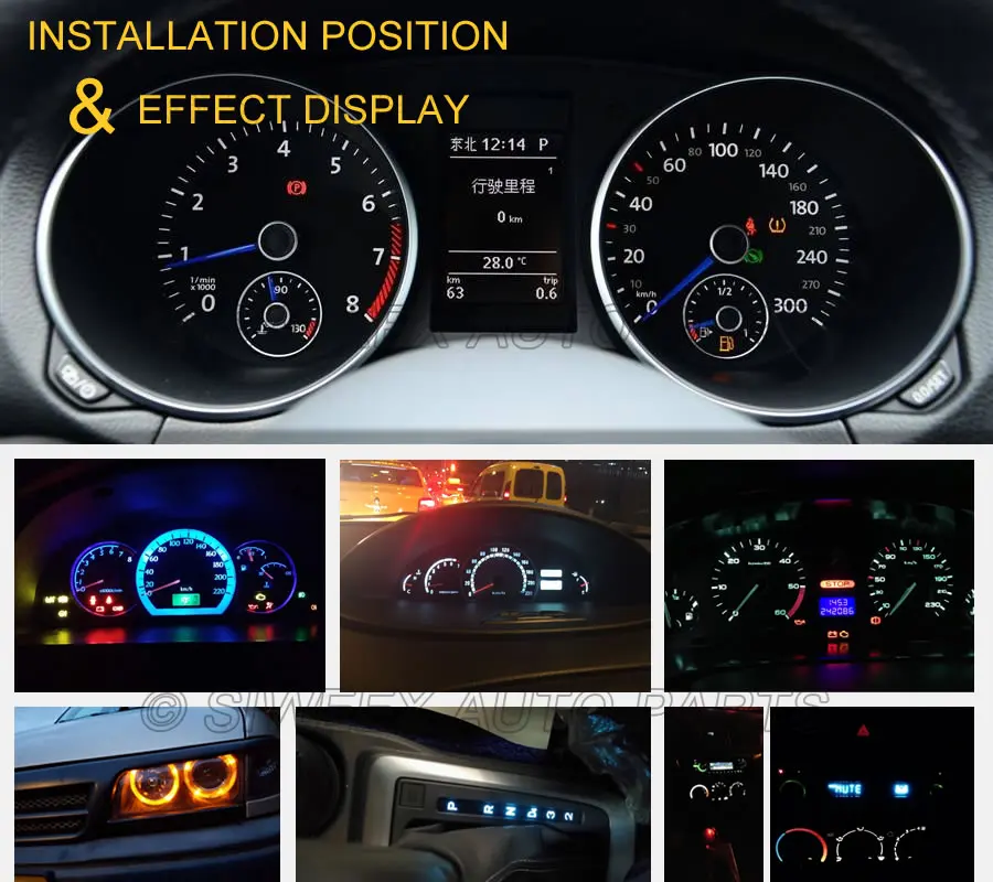  Автомобильные светодиодные лампы T5 с клиновидным цоколем 3528 1210 3 SMD лампа для приборной панели без ошибок CANBUS Освещение номерного знака белая 12 В постоянного