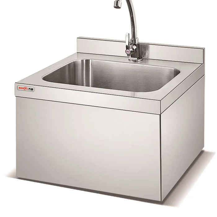Kenya Industrial Commercial Custom Knee Operated Stainless Steel Hand Wash Sink Wall Mounted  Steel Commercial Sink