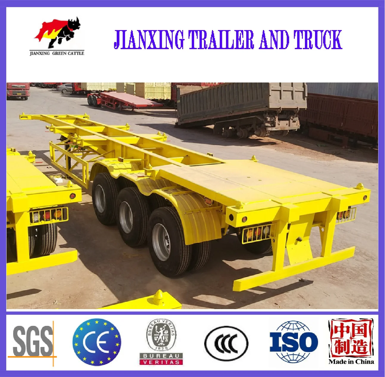 Best Price 3 Axles 40FT Container Chassis Skeleton Skeletal Tractor Semi Trailer