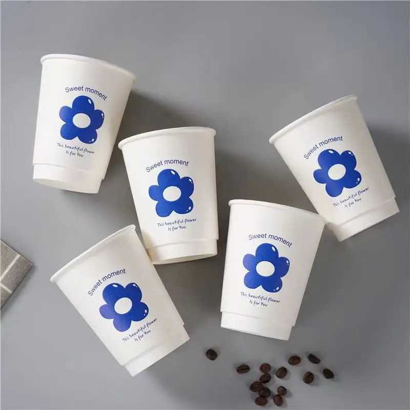 8oz paper coffee cups with logo double wall coffee paper cup disposable material