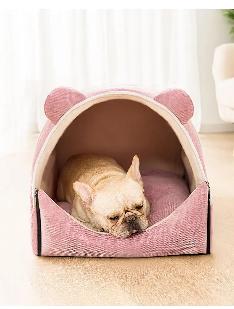 Removable And Washable Luxury Pet House Indoor Closed Pet Dog Cat Winter Bed House