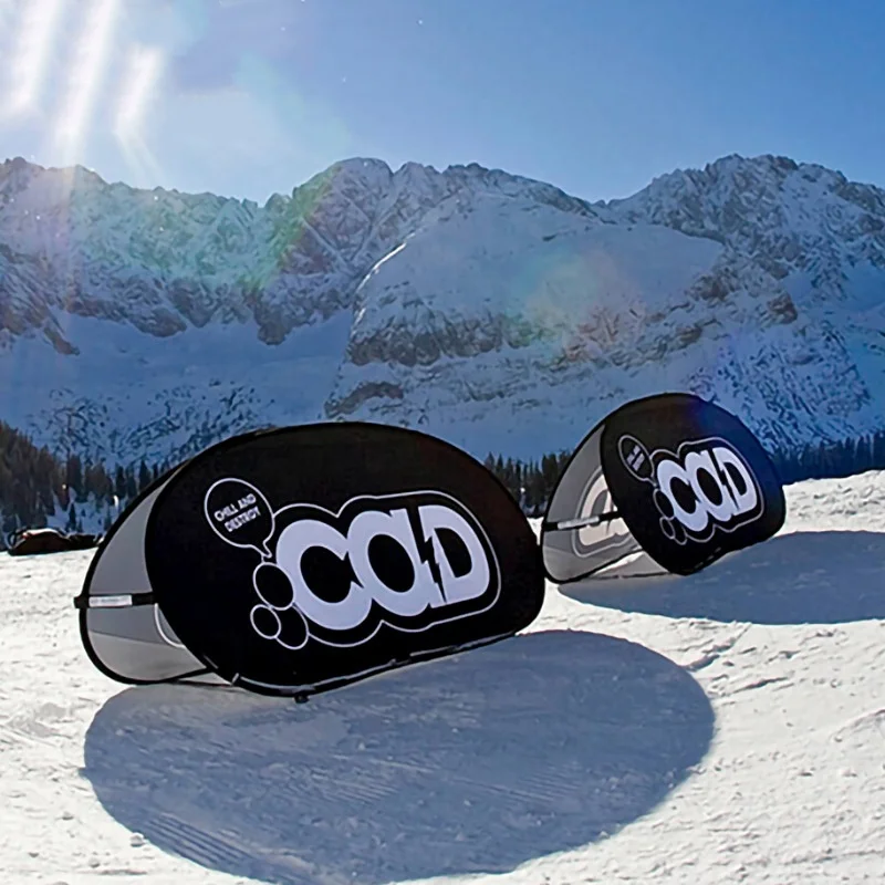 Custom Double Side Printing Advertising Portable Banner Backdrop Outdoor Floor Curved Pop Up Banner