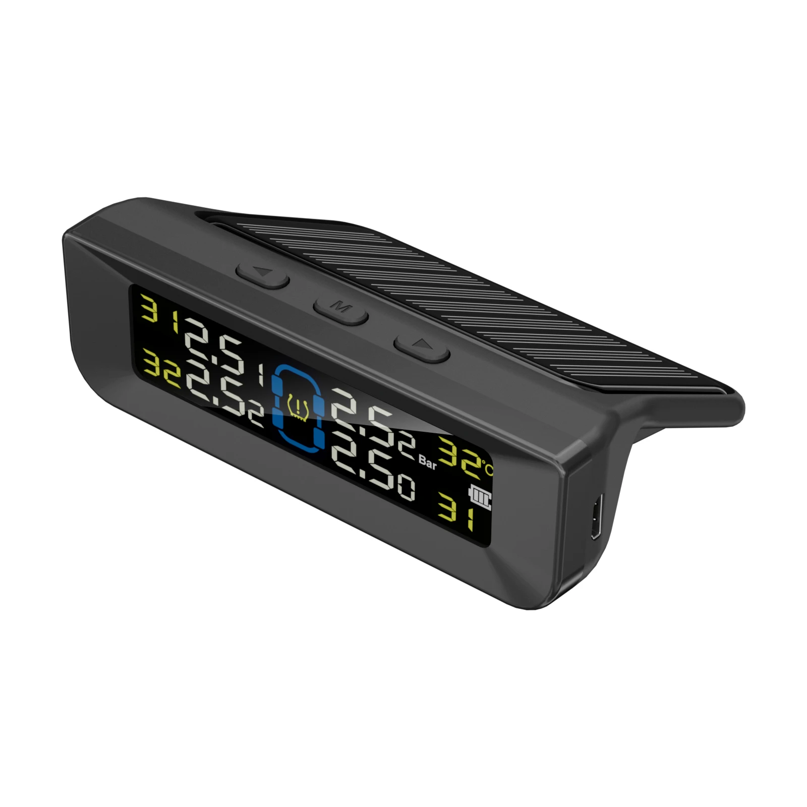 High precision tire pressure gauge 4 tires external sensor universal solar receiver tpms tire pressure monitoring system TPMS