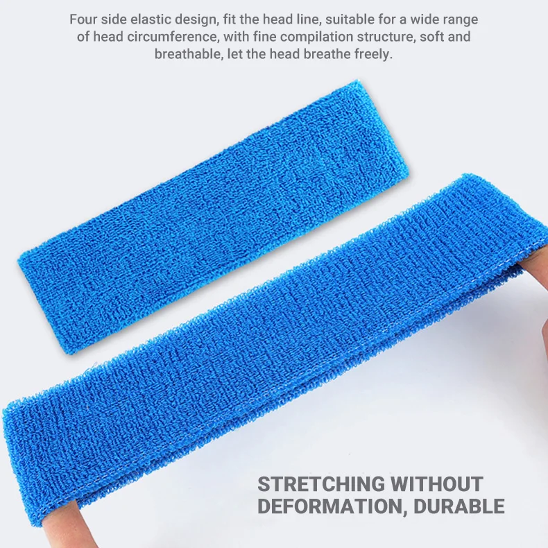 JuDing Unisex Cotton Sport Elastic Headband with Customized Logo Embroidered Cheap Cotton Headband Sweatband Women Men Wholesale