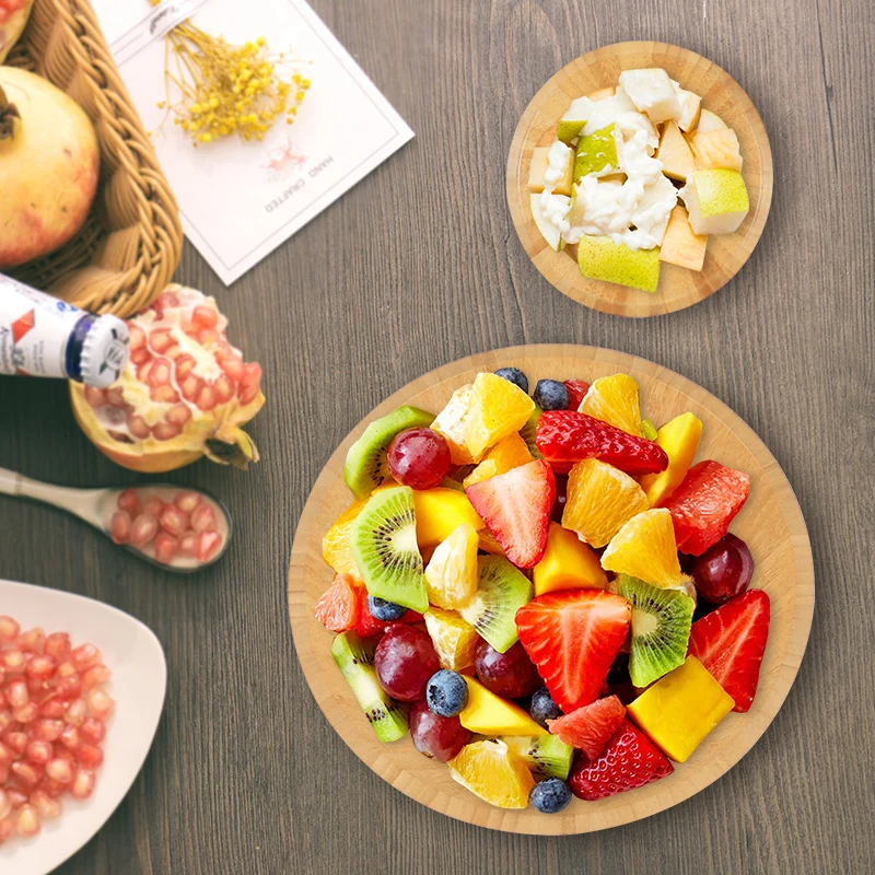 Набор деревянных салатных мисок ручной работы деревянные чаши для фруктов Сервировочная бамбуковая чаша набор смешивания еды салатов